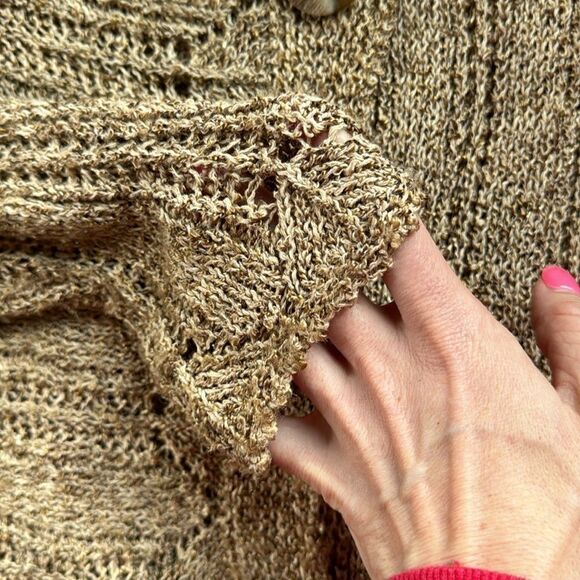 Parkhurst Women’s Medium Cardigan Sweater Jacket Tan Brown Neutral Artsy Boho - Picture 5 of 10